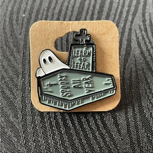 $5 Bundled  Spooky All Year Ghost Coffin Enamel Pin - Picture 1 of 1